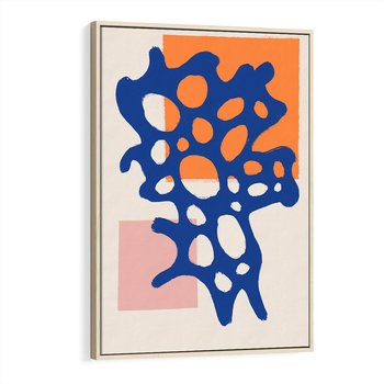 Obraz w ramie 80x120 - Delikatne Plamiste Refleksje - abstrakcja, nowoczesny plakat - rama drewno