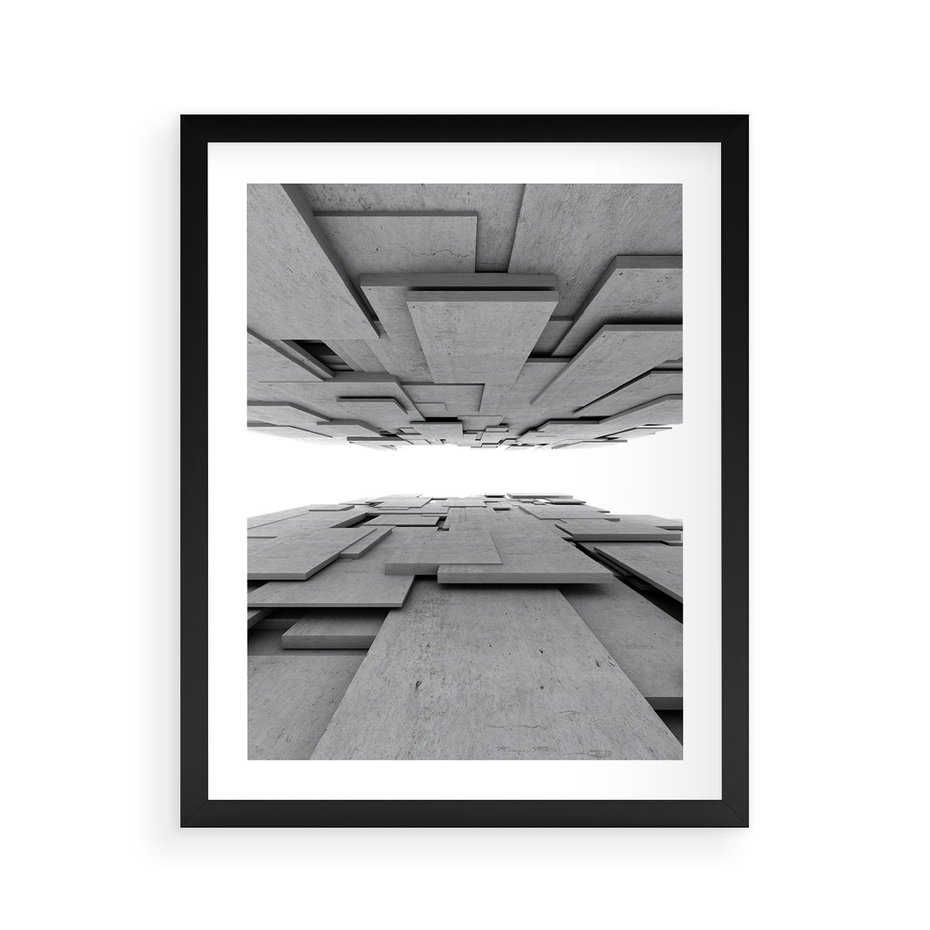 Plakat w ramie 40x50 - Architektura 3D - architektura, 3D - rama czarna