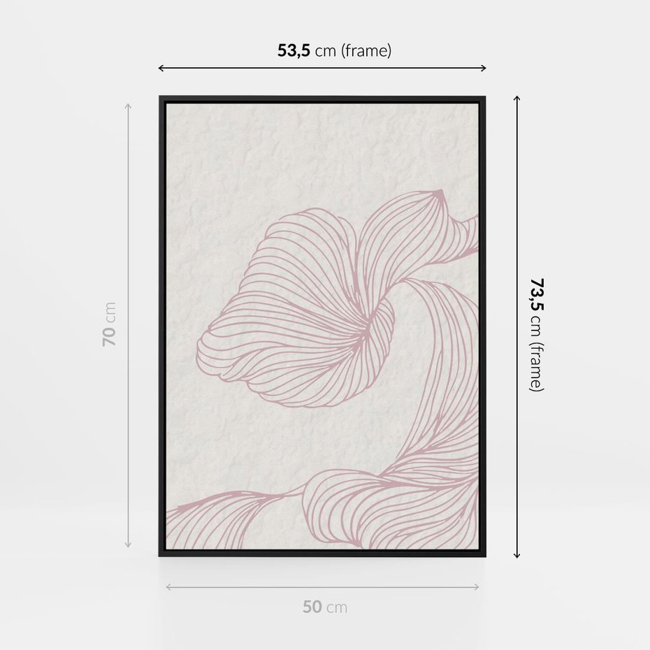 Obraz w ramie 50x70 - Szept marzeń i tajemnic - abstrakcyjne, roślinne ornamenty - rama czarna