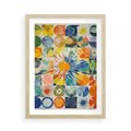 Plakat w ramie 50x70 - Rozkwitające Wzory Abstrakcji - abstrakcyjny obraz, mnogość kolorów - rama drewno