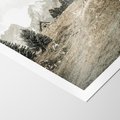 Plakat bez ramy 30x40 - Krajobraz Sepii: Domek w Górach - domek w górach, góry