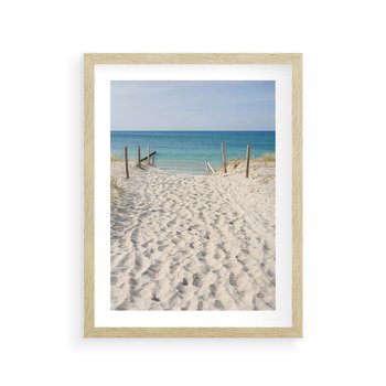 Plakat w ramie 50x70 - Harmonia plażowego morza - plaża, morze - rama drewno