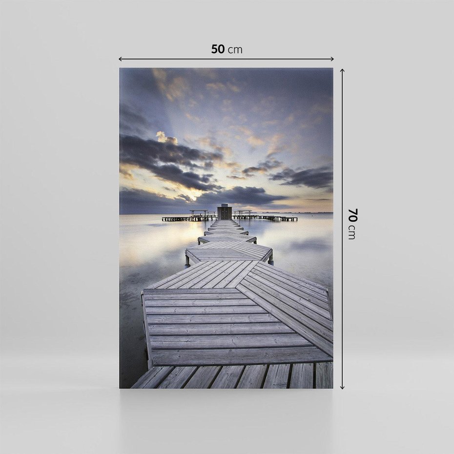 Obraz na płótnie 50x70 - Spokój nad Jeziorem - pomost, jezioro
