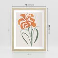 Plakat w ramie 40x50 - Kwiatowe Harmonie - kwiat, sztuka nowoczesna - rama drewno