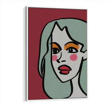 Obraz w ramie 80x120 - Ekspresja Linii - nowoczesny plakat, mocna linie - rama biała