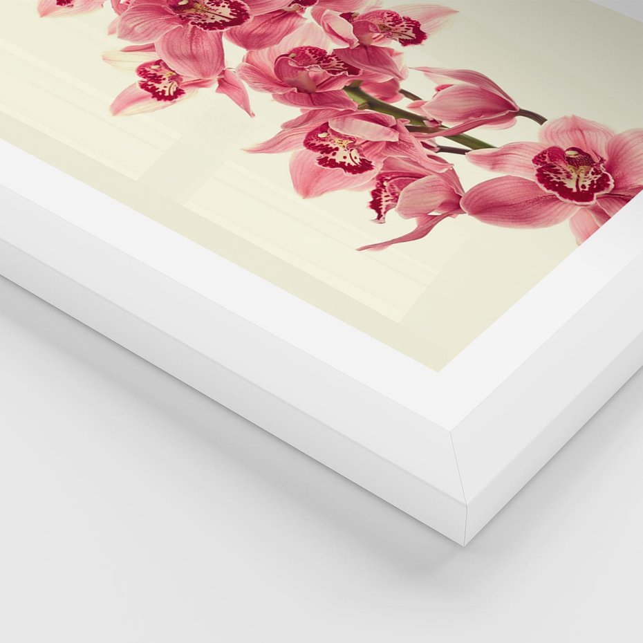 Plakat w ramie 40x50 - Orchidea w spa - relaks - orchidea, spa - rama biała