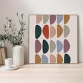 Obraz w ramie 80x80 - Granice Boho - abstrakcyjny obraz, geometryczna kompozycja - rama drewno