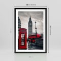 Plakat w ramie 50x70 - Londyński Klimat Telefoniczny - Londyn, telefon - rama czarna
