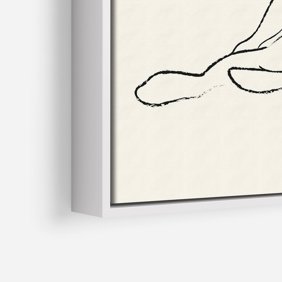 Obraz w ramie 70x100 - Akt w Minimalizmie - kobieta akt, minimalizm - rama biała