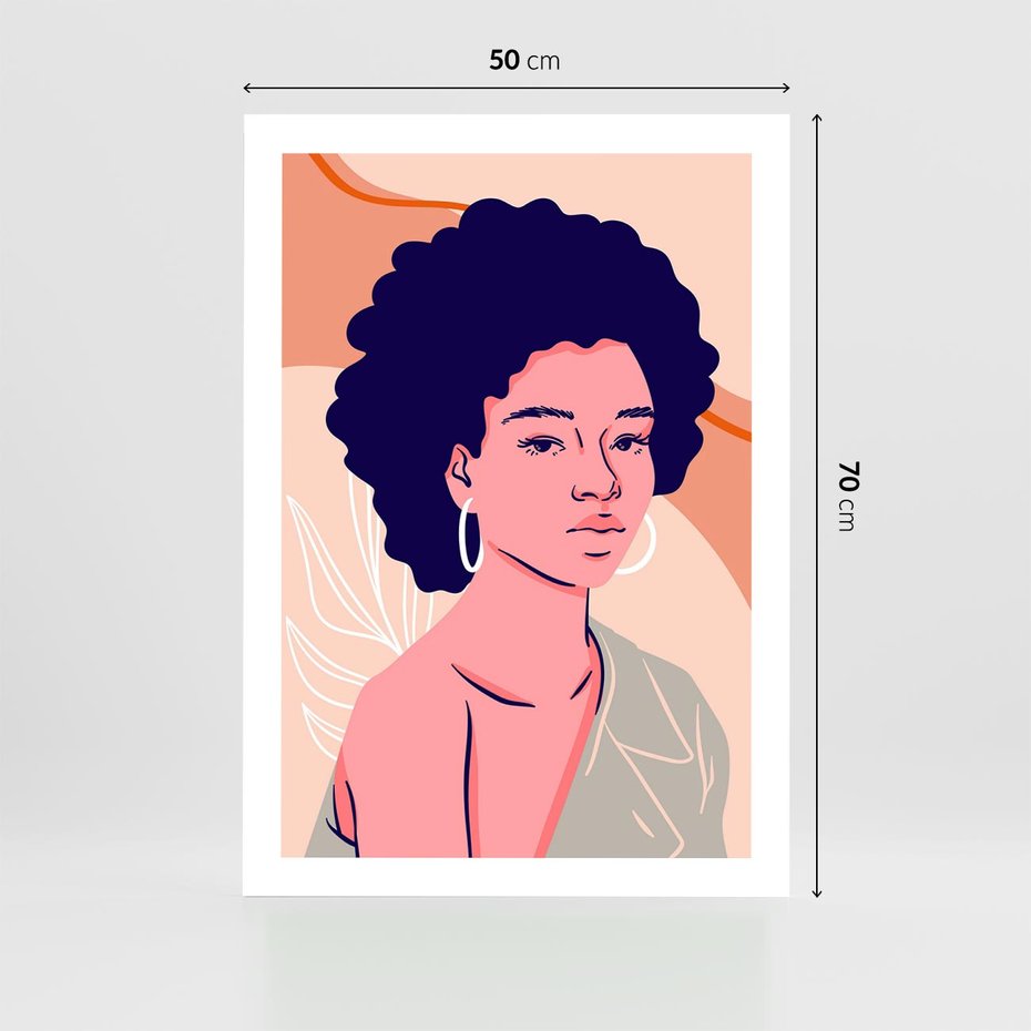 Plakat bez ramy 50x70 - Kobiecy Kształt Świata - nowoczesny plakat, styl retro