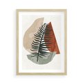 Plakat w ramie 50x70 - Czarna Palma w Brązowej Abstrakcji - grafika, akwarela - rama drewno