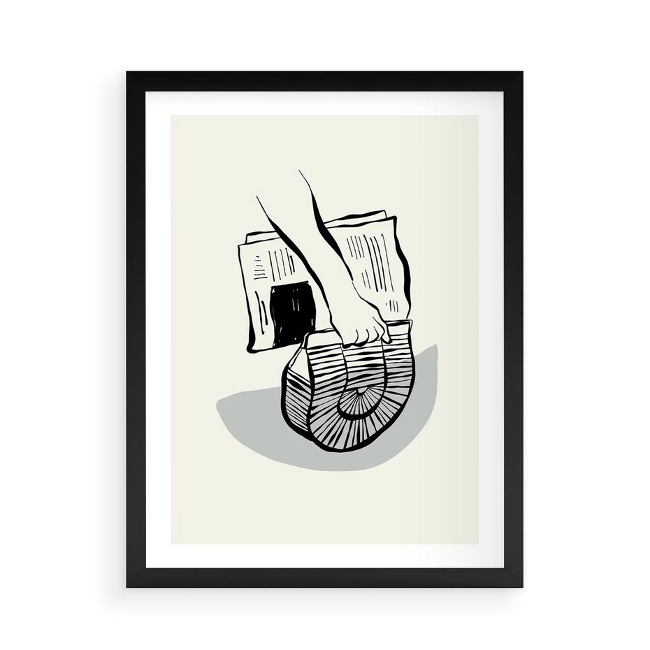 Plakat w ramie 50x70 - Szkicowe Gazetowe Inspiracje - grafika, szkic - rama czarna