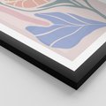 Plakat w ramie 30x40 - Wyjątkowe Ukojenie - pastelowe kwiaty, na beżowym tle - rama czarna
