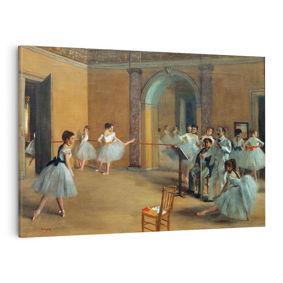 Obraz na płótnie 120x80 - The Dance Foyer at the Opera on the rue Le Peletier (1872), Edgar Degas - Reprodukcja - reprodukcja, obraz na płótnie