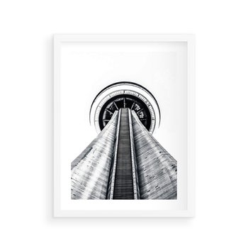 Plakat w ramie 50x70 - Perspektywa Wieży - architektura, wieża - rama biała