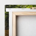 Obraz na płótnie 80x80 - Magia wodospadu w lesie - wodospad, las