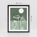 Plakat w ramie 40x50 - Wibracje Naturalnej Równowagi - zielony plakat, roślinne inspiracje - rama czarna