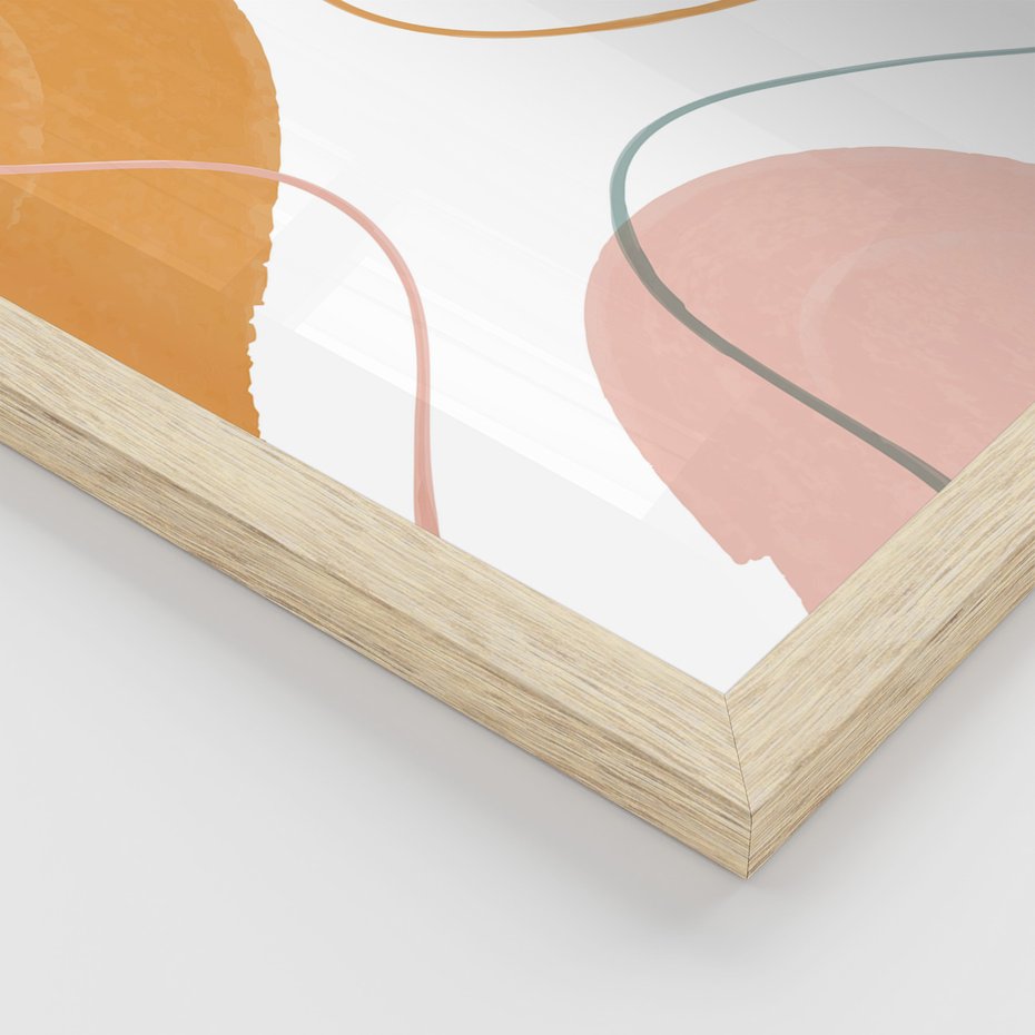 Zestaw obrazy w ramie 40x50 galeria - Nowoczesne, grafiki, abstrakcja, pastele - rama drewno