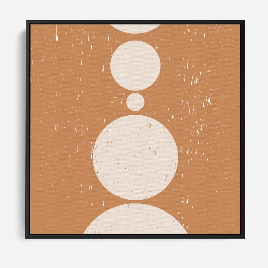 Obraz w ramie 50x50 - Podróżne Echa - mid century styl, nowoczesna grafika - rama czarna