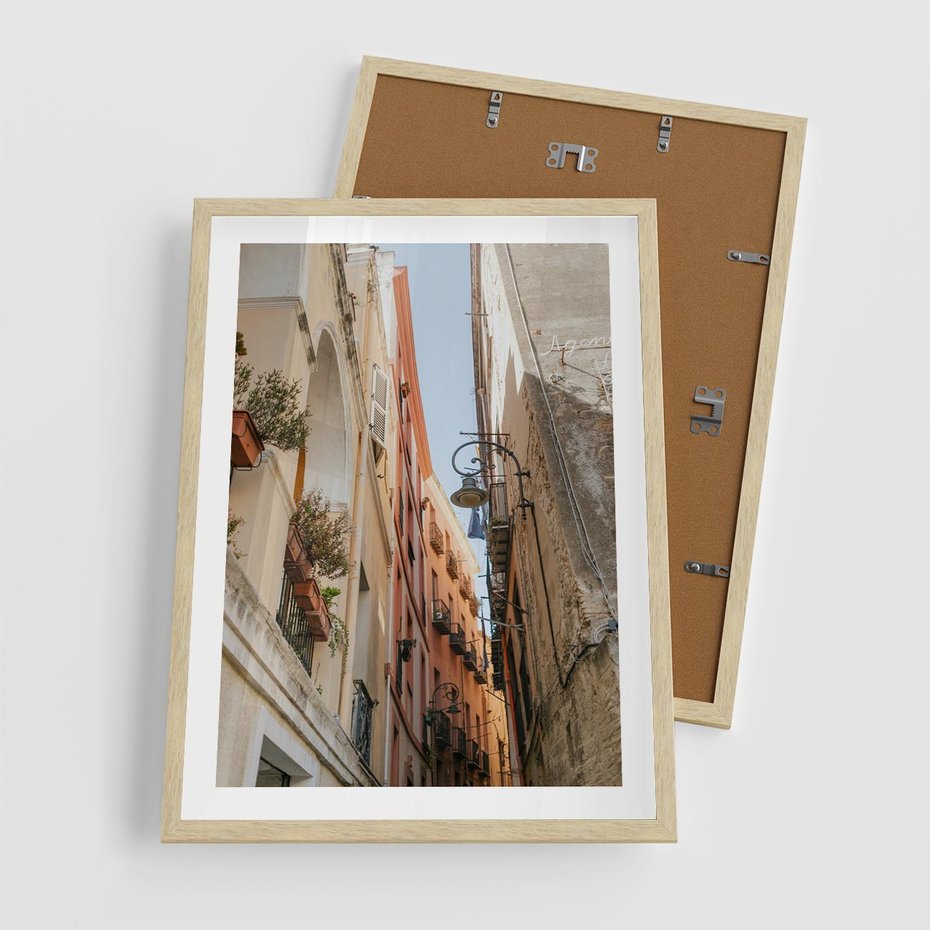 Plakat w ramie 50x70 - Włoskie uroki - włoskie, uliczki - rama drewno