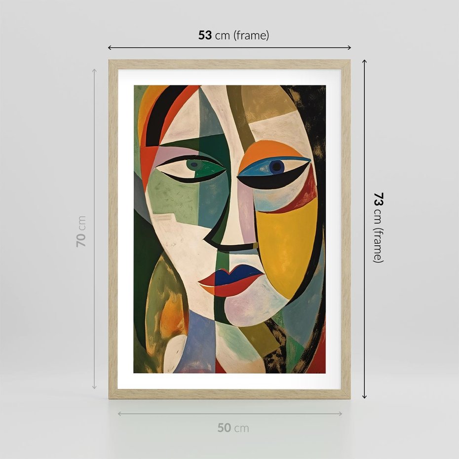 Plakat w ramie 50x70 - Kolorowe Dziwne Wyobrażenia - abstrakcyjny obraz, olejny - rama drewno