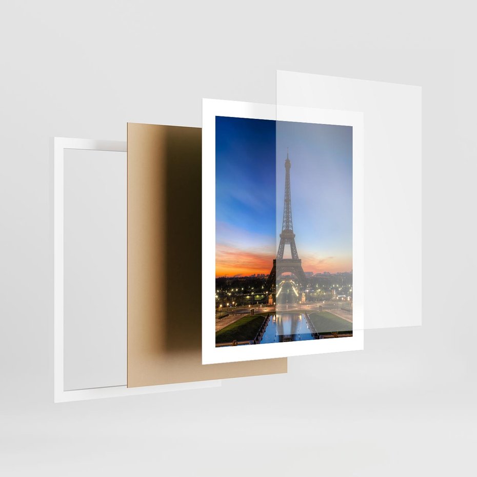 Plakat w ramie 40x50 - Wieża Eiffla w Innej Odsłonie - wieża, Eiffla - rama biała