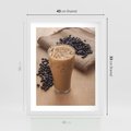 Plakat w ramie 40x50 - Kawa ice coffee: orzeźwiający napój - kawa, ice - rama biała