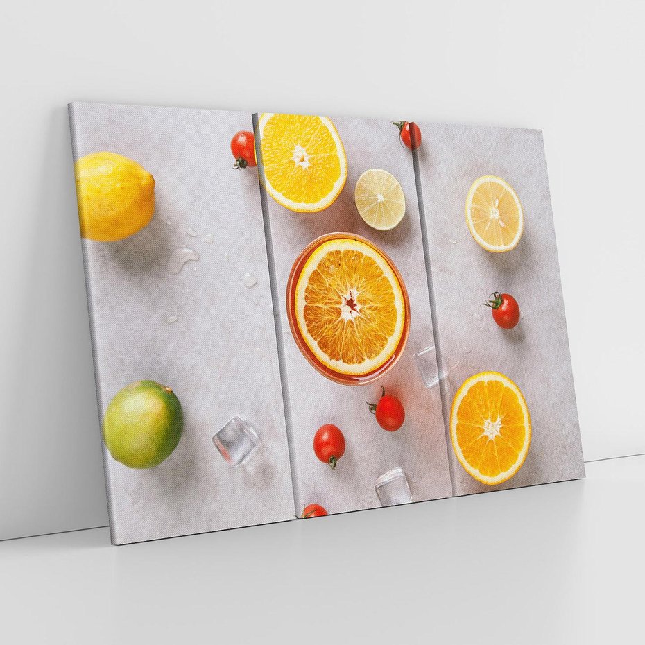 Obraz na płótnie 120x80 - Cytryny Pomarańczowy Zestaw - cytryny, pomarańcze
