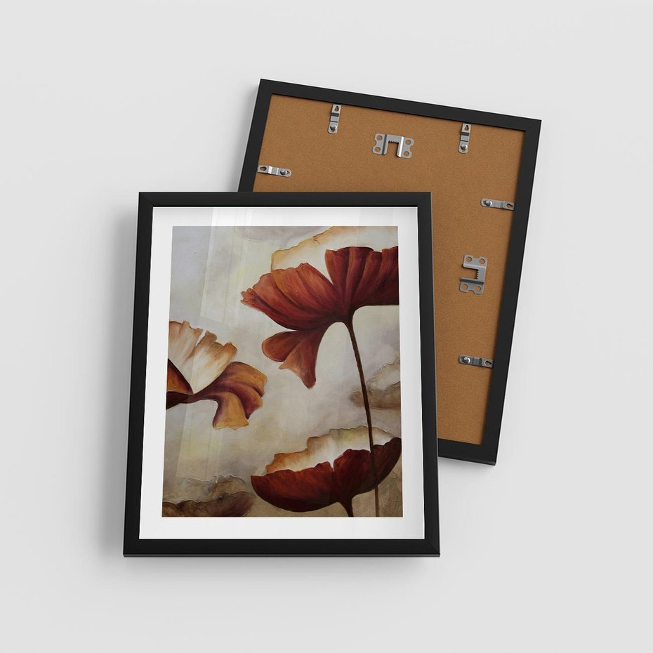 Plakat w ramie 40x50 - Sztuka Kwiatów - kwiaty, sztuka - rama czarna