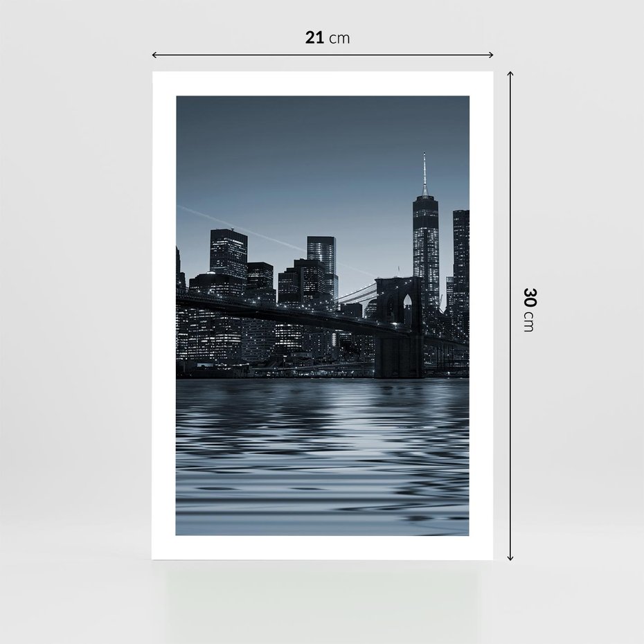 Plakat bez ramy 21x30 - Nocne pejzaże miasta - miasto, nocą