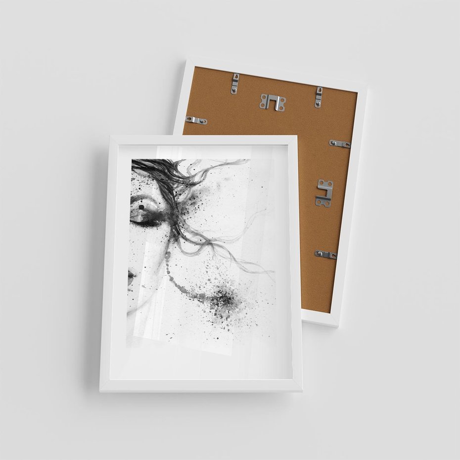 Plakat w ramie 30x40 - Eksplozja Kolorów - akwarela, abstrakcja - rama biała