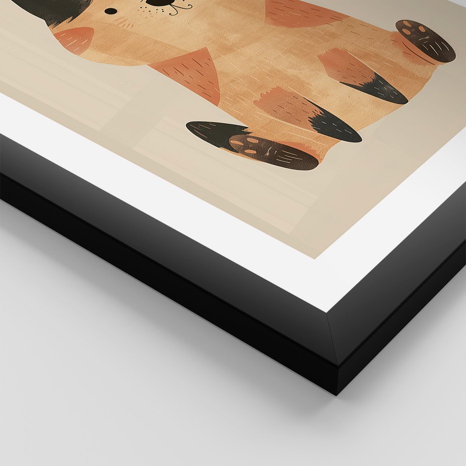 Zestaw obrazy w ramie 30x40 galeria - dla, dzieci, kot, pies, boho - rama czarna