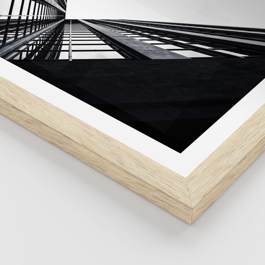 Plakat w ramie 30x40 - Nowoczesność w Linii - architektura, proste linie - rama drewno