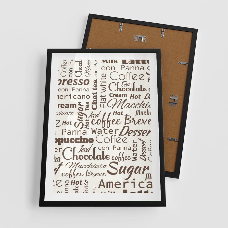 Plakat w ramie 50x70 - Kawa w Stylu Coffee - kawa, coffee - rama czarna