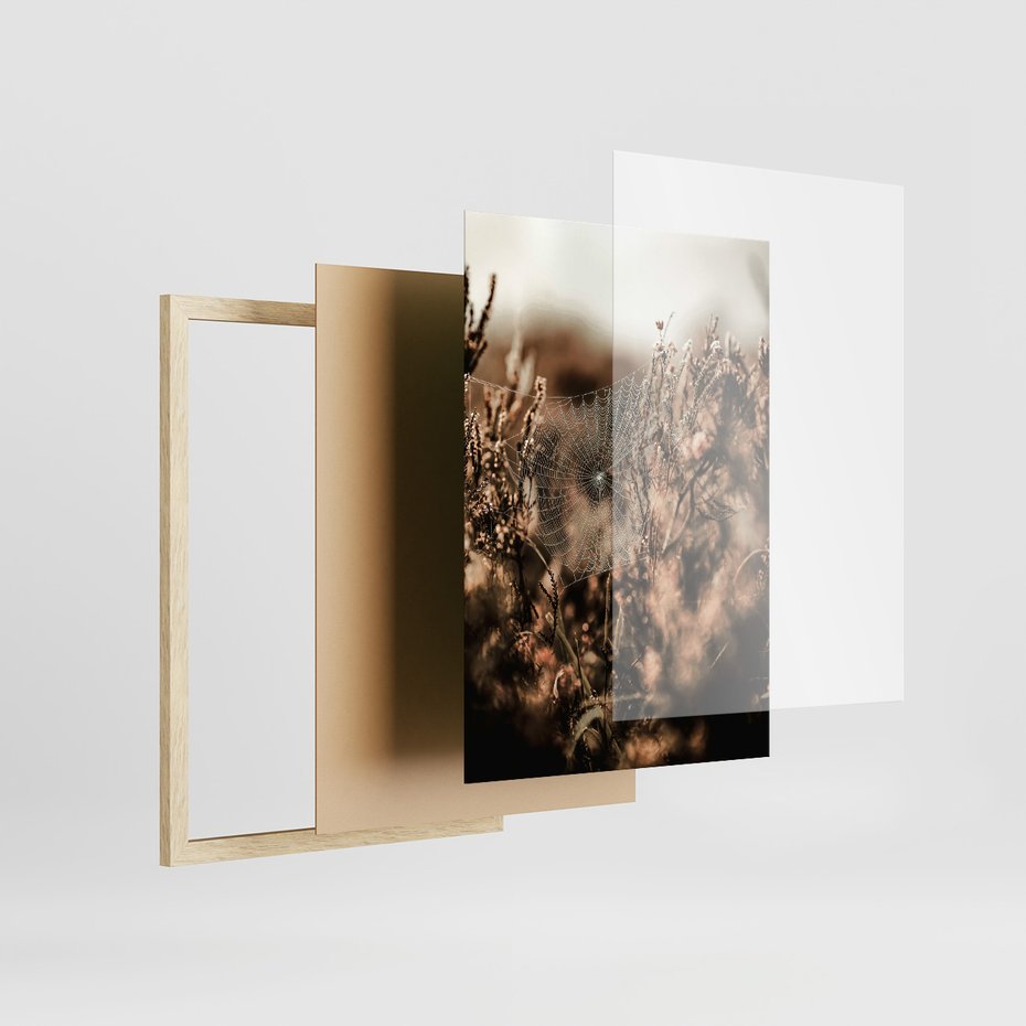 Zestaw obrazy w ramie 40x50 galeria - Boho, cytat, motywacja, trawy - rama drewno