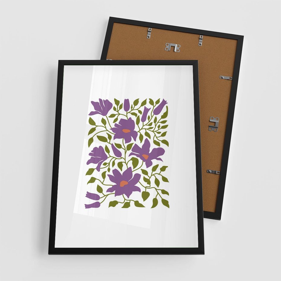 Plakat w ramie 50x70 - Rozmyte Granice - kwiaty, kompozycja - rama czarna
