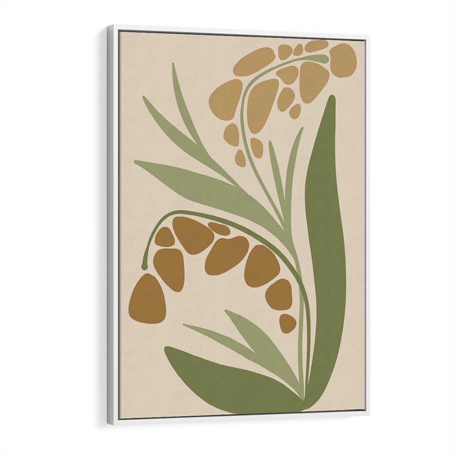 Obraz w ramie 70x100 - Minimalizm z Roślinami - nowoczesny plakat, roślinność - rama biała