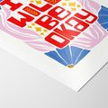 Plakat bez ramy 30x40 - Kwiatowa Ekstaza - czerwona pozytywna typografia, kwiatowa kompozycja