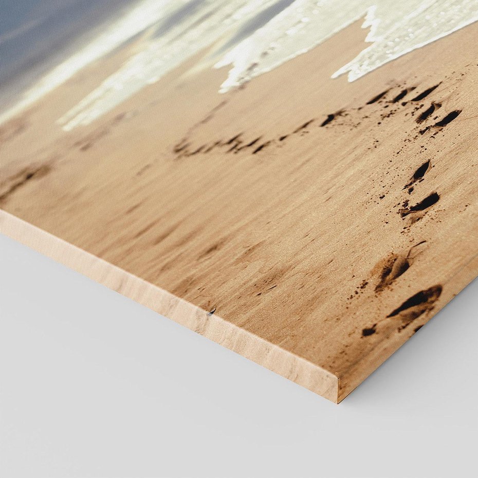 Obraz na płótnie 60x60 - Ślady stóp na plaży - plaża, ślady