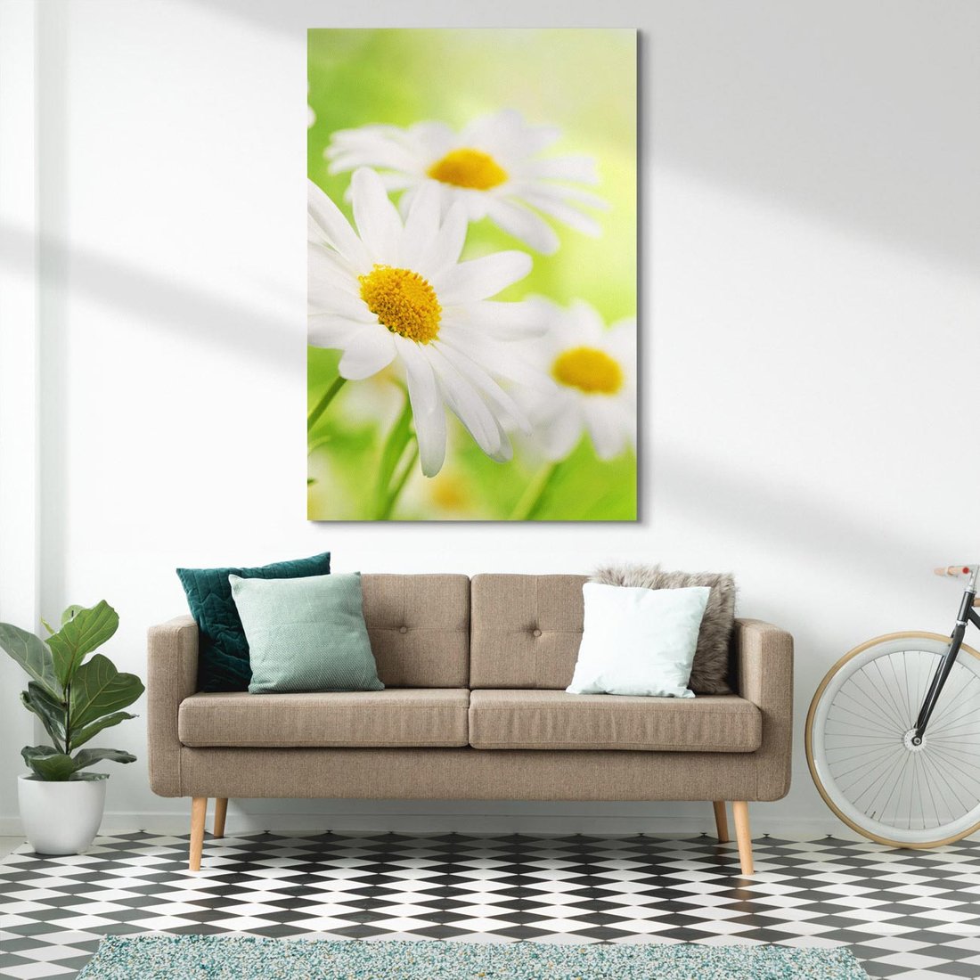 Obraz na płótnie 70x100 - Stokrotka: delikatność natury - stokrotka, kwiat