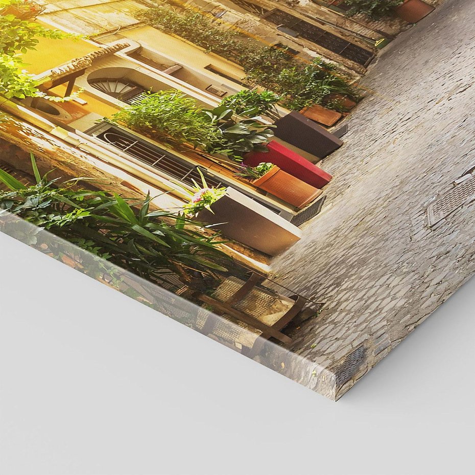 Obraz na płótnie 70x100 - Malownicza Wędrówka - uliczka, perspektywa