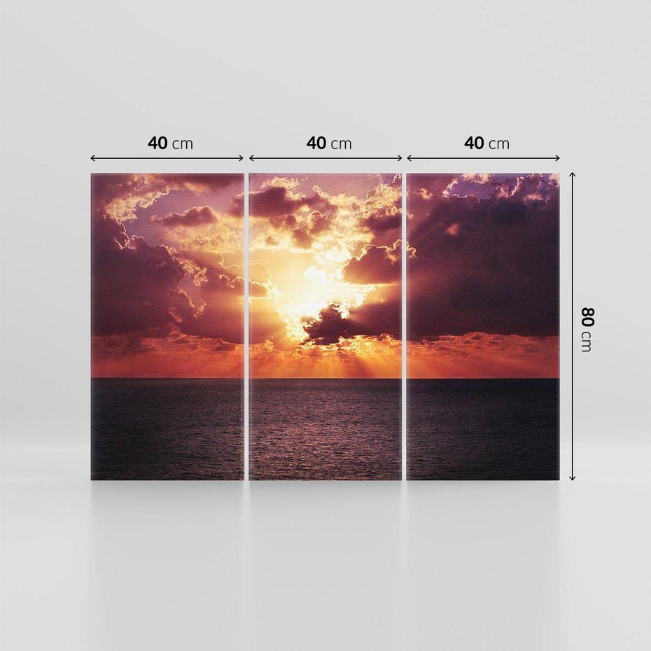 Obraz na płótnie 120x80 - Słońce i chmury nad morzem - słońce, chmury