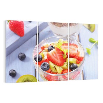 Obraz na płótnie 120x80 - Świeżość i Zdrowie - sałatka, owoce