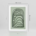 Plakat w ramie 50x70 - Zielonkawy Uścisk Natury - abstrakcyjny zielony motyw, skandynawski design - rama biała