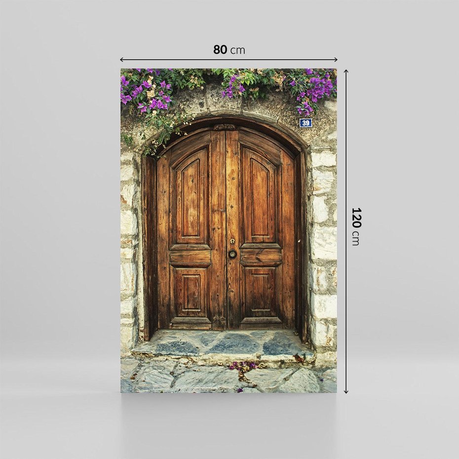 Obraz na płótnie 80x120 - Tajemnicze stare drzwi - stare, drzwi