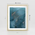 Plakat w ramie 40x50 - Marmurowa Elegancja: Kolory Oceanu - marmur, kolory oceanu - rama drewno
