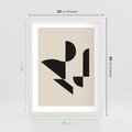 Plakat w ramie 30x40 - Rozkwitająca Abstrakcja - abstrakcyjne geometryczne kształty, minimalizm - rama biała