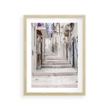 Plakat w ramie 30x40 - Urokliwa uliczka w perspektywie - uliczka, perspektywa - rama drewno