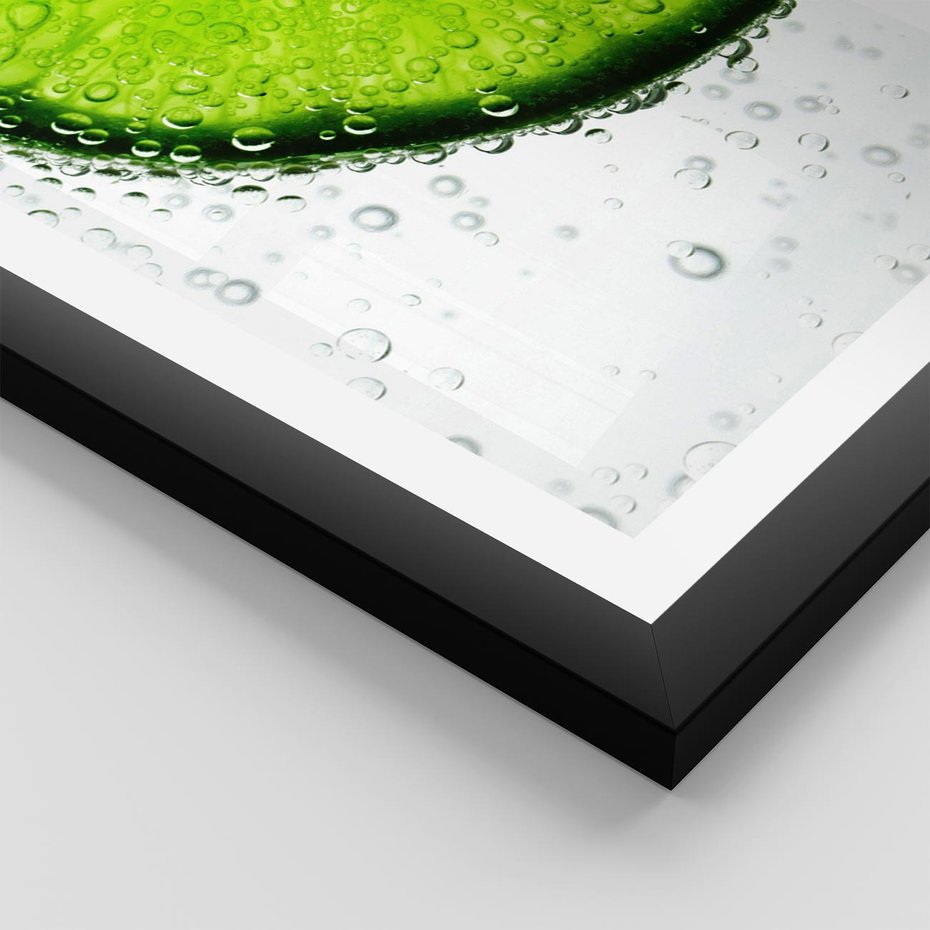 Plakat w ramie 50x70 - Świeżość i kwasowość limonki - limnka, owoce - rama czarna