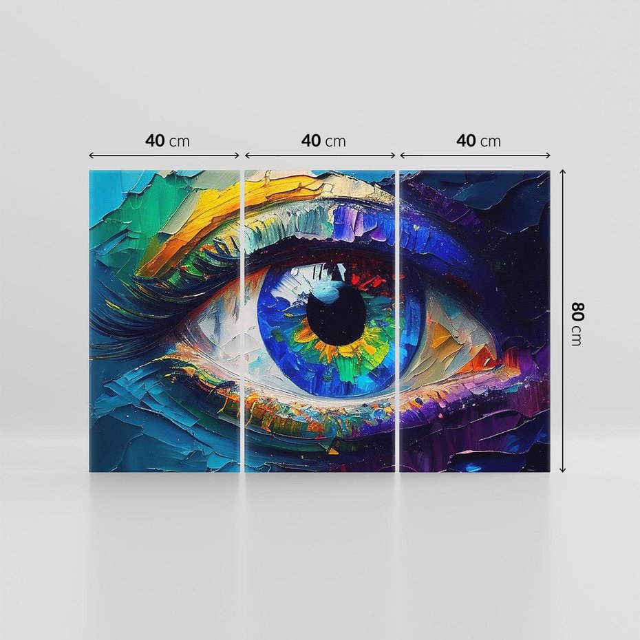 Obraz na płótnie 120x80 - Mistyka Tęczowego Oka - oko, obraz olejny